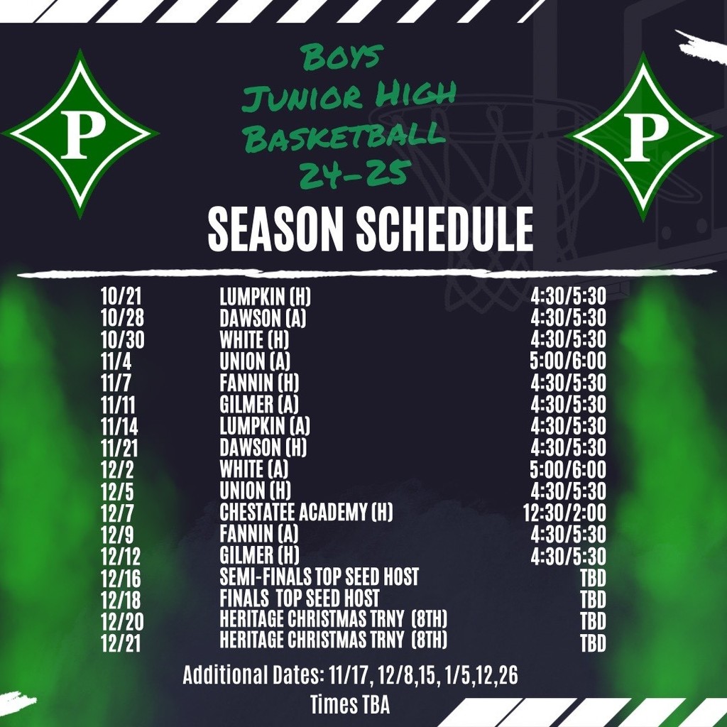 Boys basketball schedule