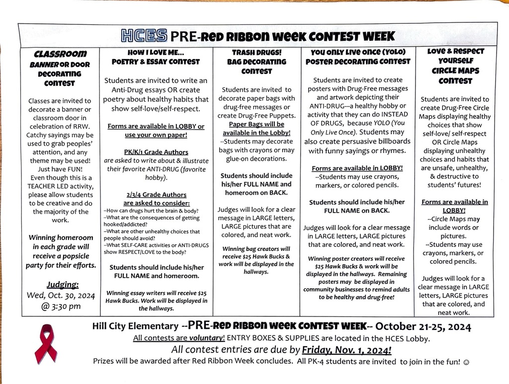 Pre-Red Ribbon Week contests.