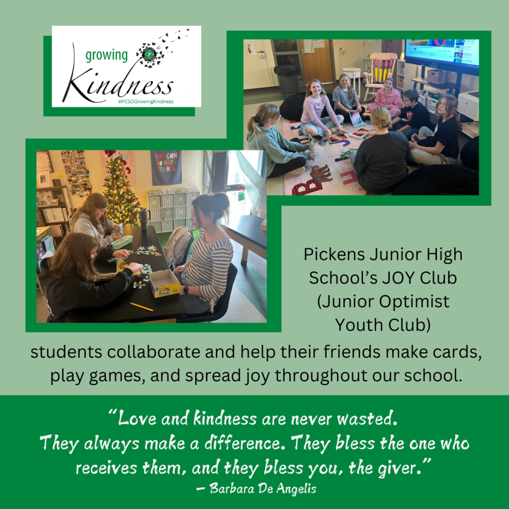 Pickens Junior High's JOY Club