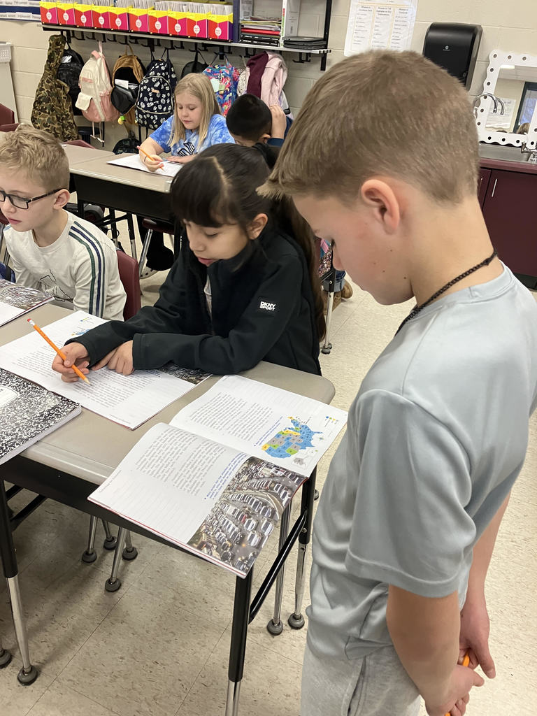 Mrs. Connelly's 4h graders working on informational texts.