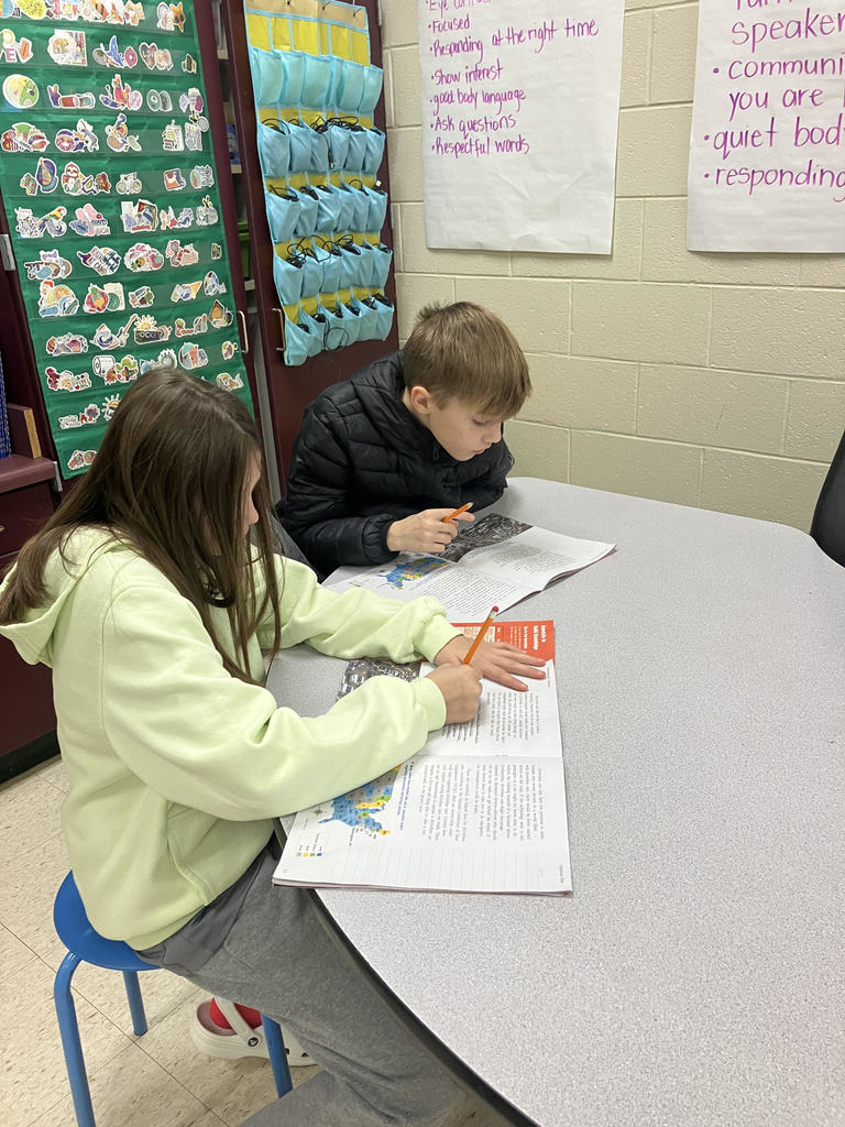 Mrs. Connelly's 4h graders working on informational texts.