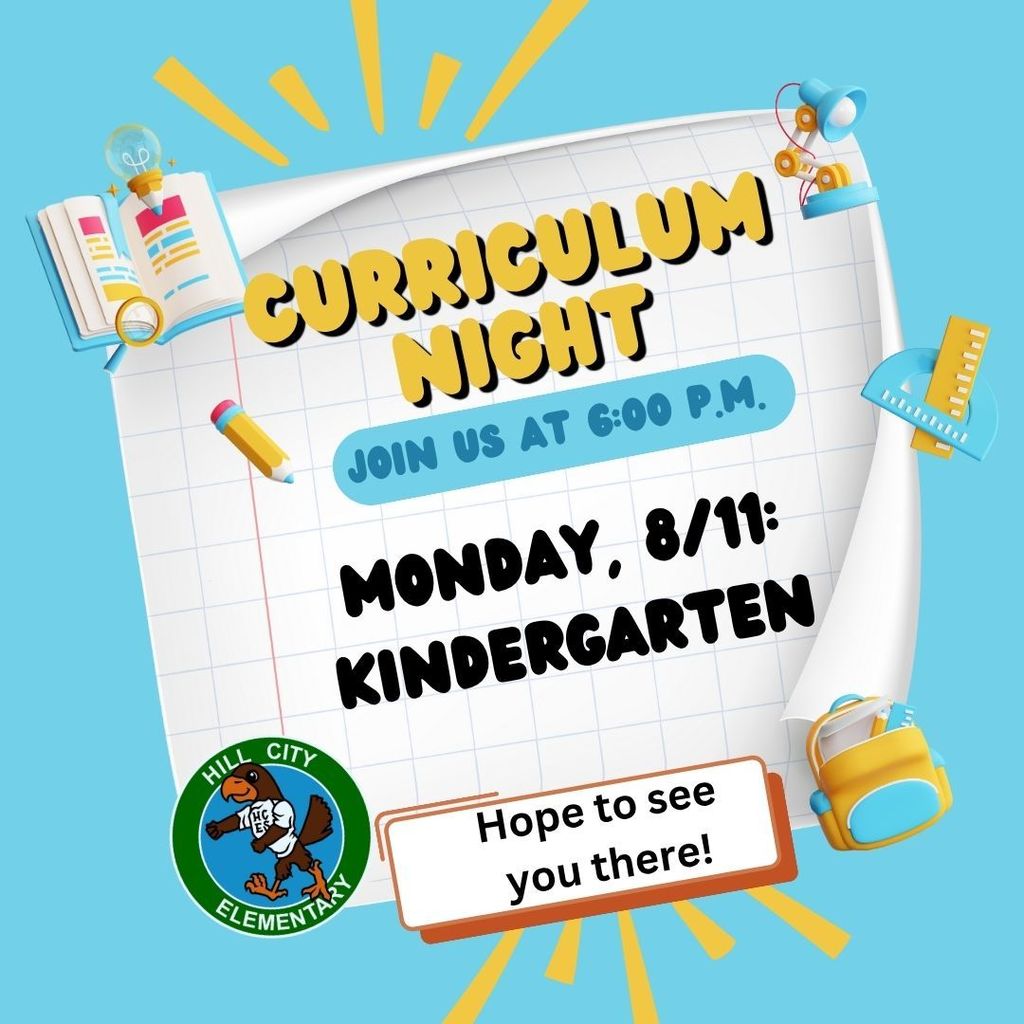 Kindergarten Curriculum Night tonight!