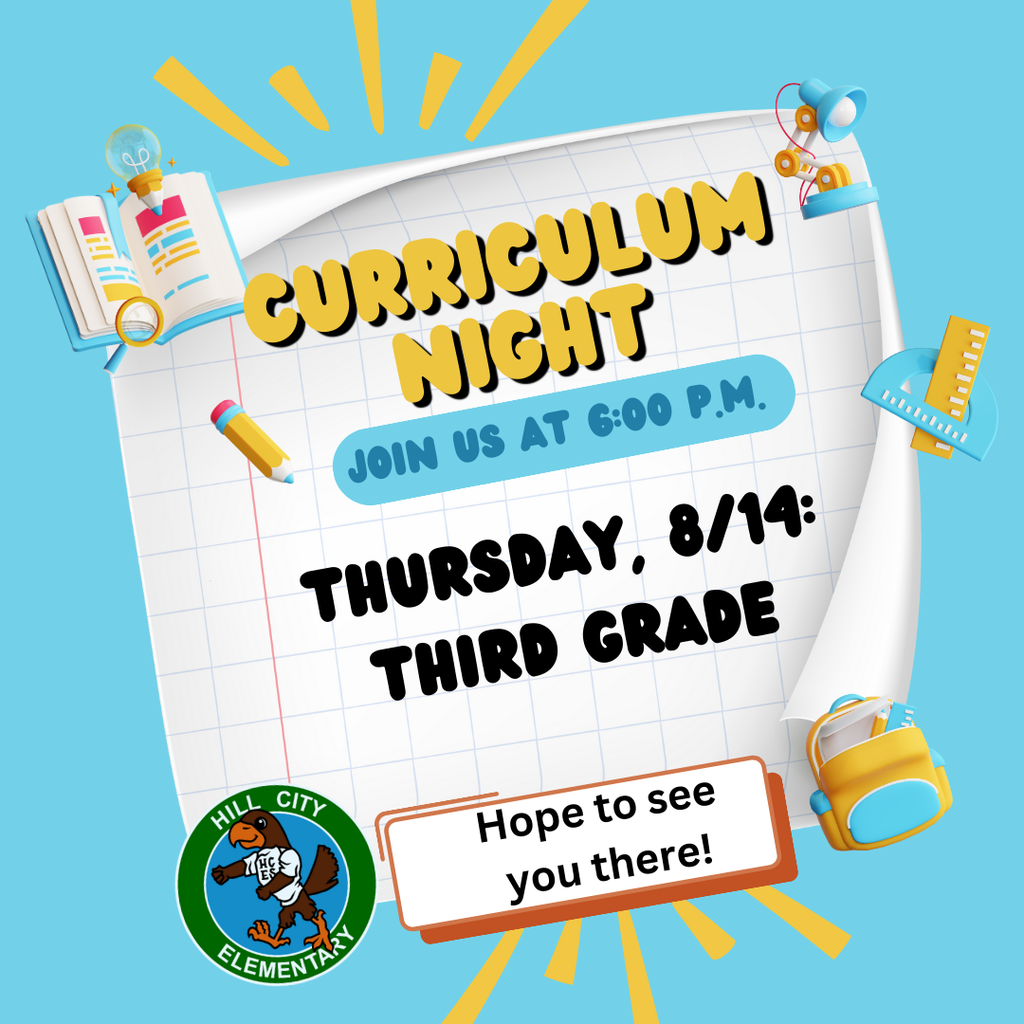 Third Grade Curriculum Night is tonight.