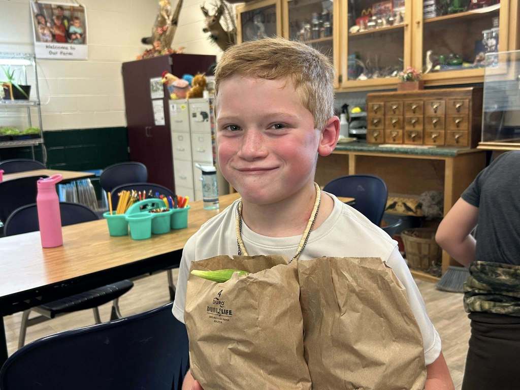 Sharing fresh okra from the Hill City garden in our food pantry!