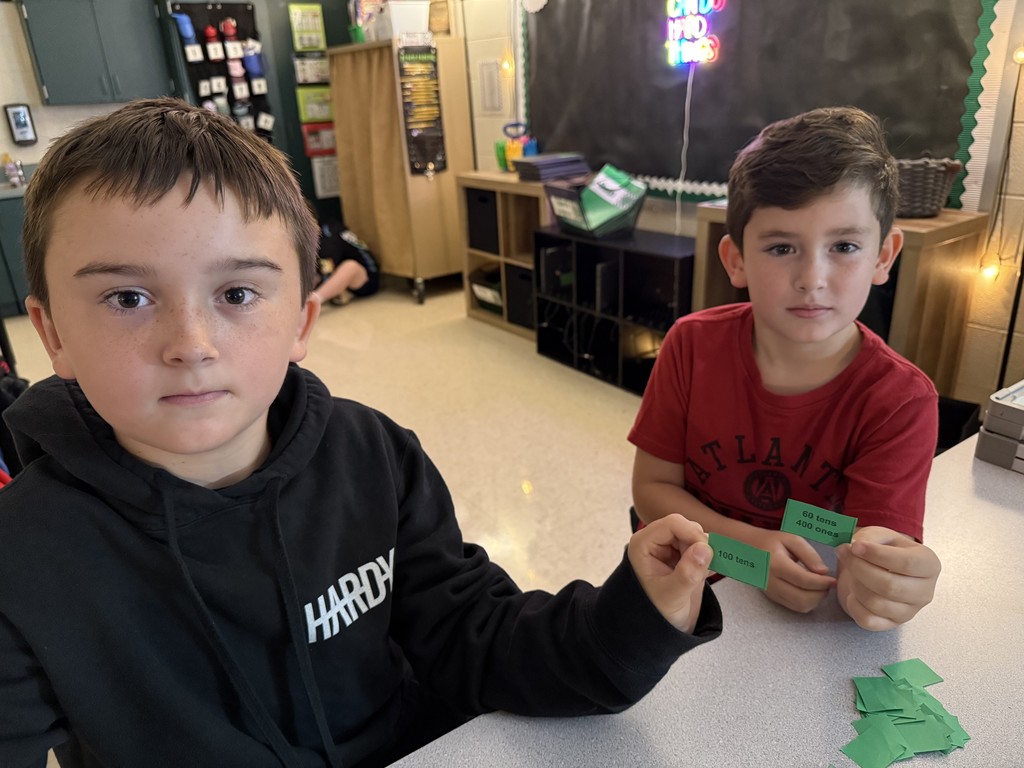 Place Value War in Mrs. Sutton's 3rd-grade class.