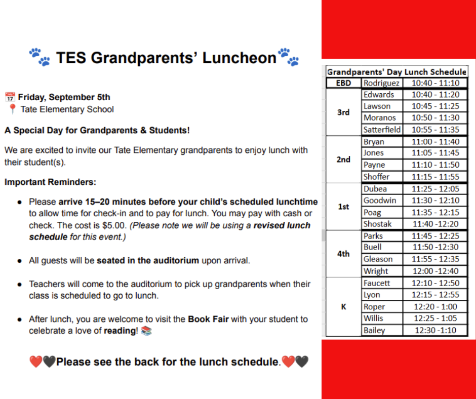 Grandparents Day Lunch