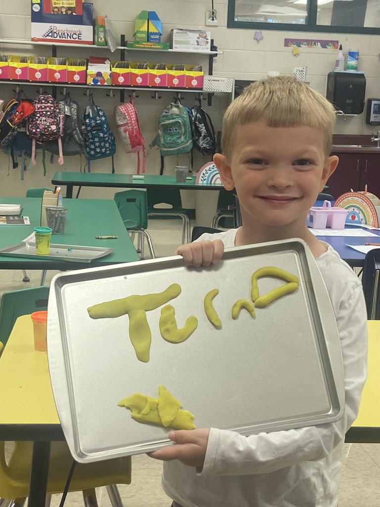 Play-doh letters in Mrs. Gartrell's class.