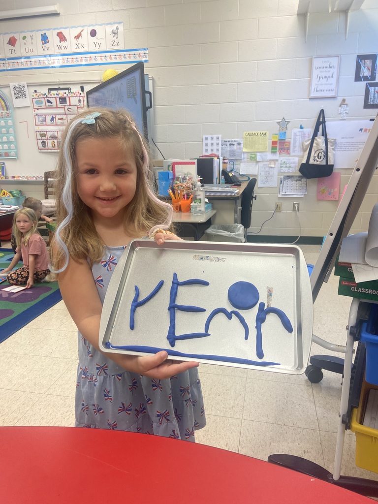 Play-doh letters in Mrs. Gartrell's class.