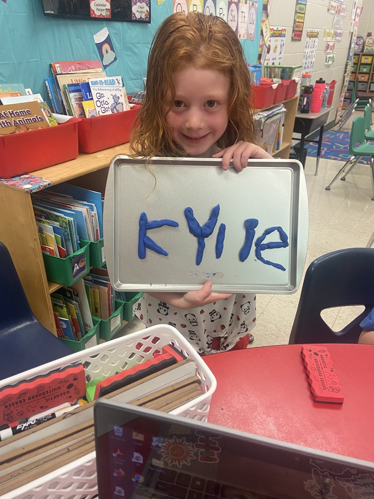 Play-doh letters in Mrs. Gartrell's class.