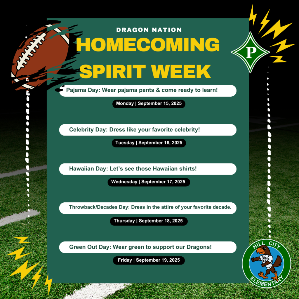 Homecoming Spirit Week begins on Monday!