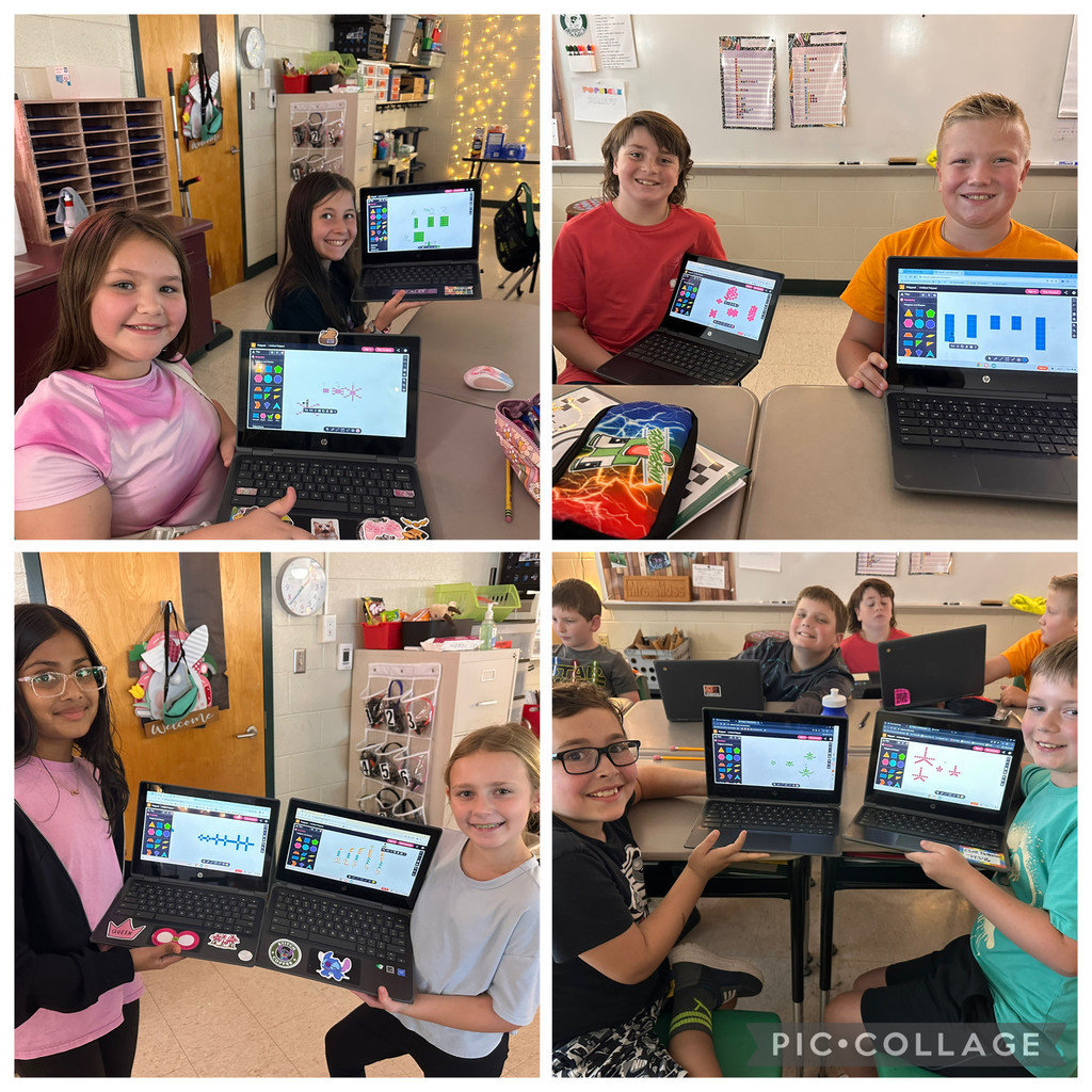 Mrs. Moss's 4th graders working on math skills.
