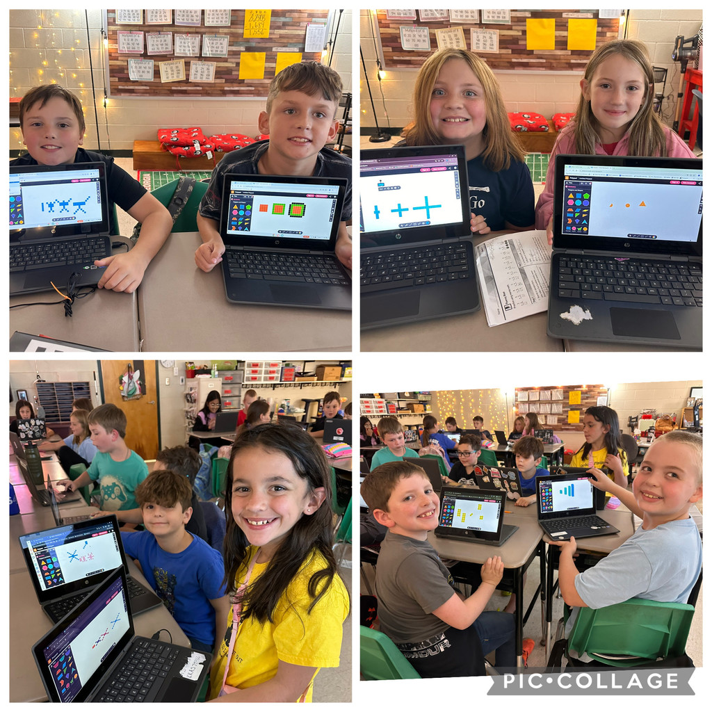 Mrs. Moss's 4th graders working on math skills.