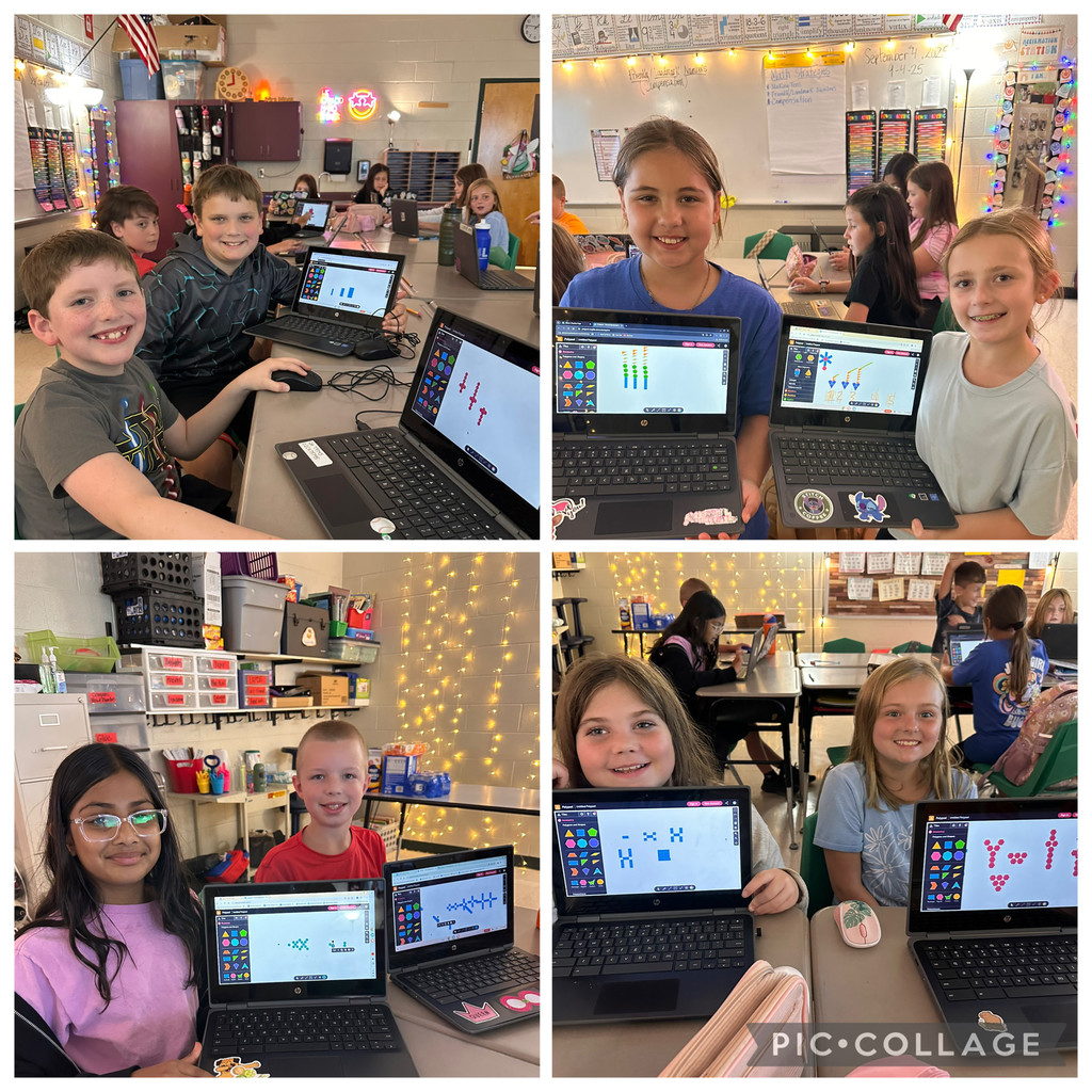 Mrs. Moss's 4th graders working on math skills.