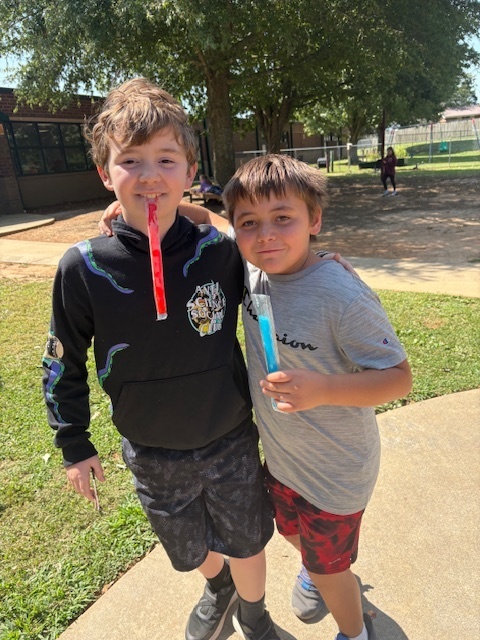 Mrs. Culbreth's class earning a popsicle party for attendance.