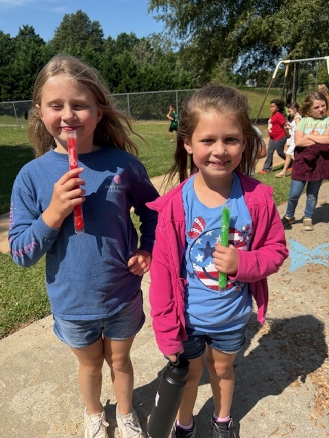 Mrs. Culbreth's class earning a popsicle party for attendance.