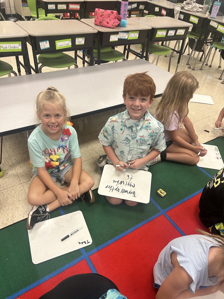 Mrs. Smith's second graders working hard.