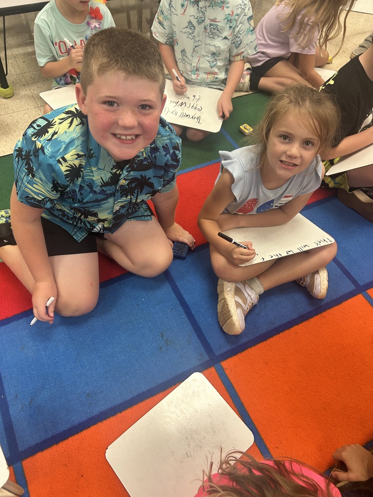 Mrs. Smith's second graders working hard.