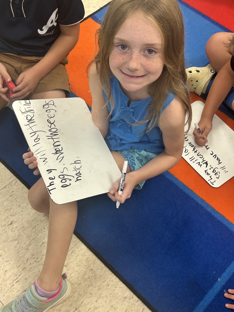 Mrs. Smith's second graders working hard.