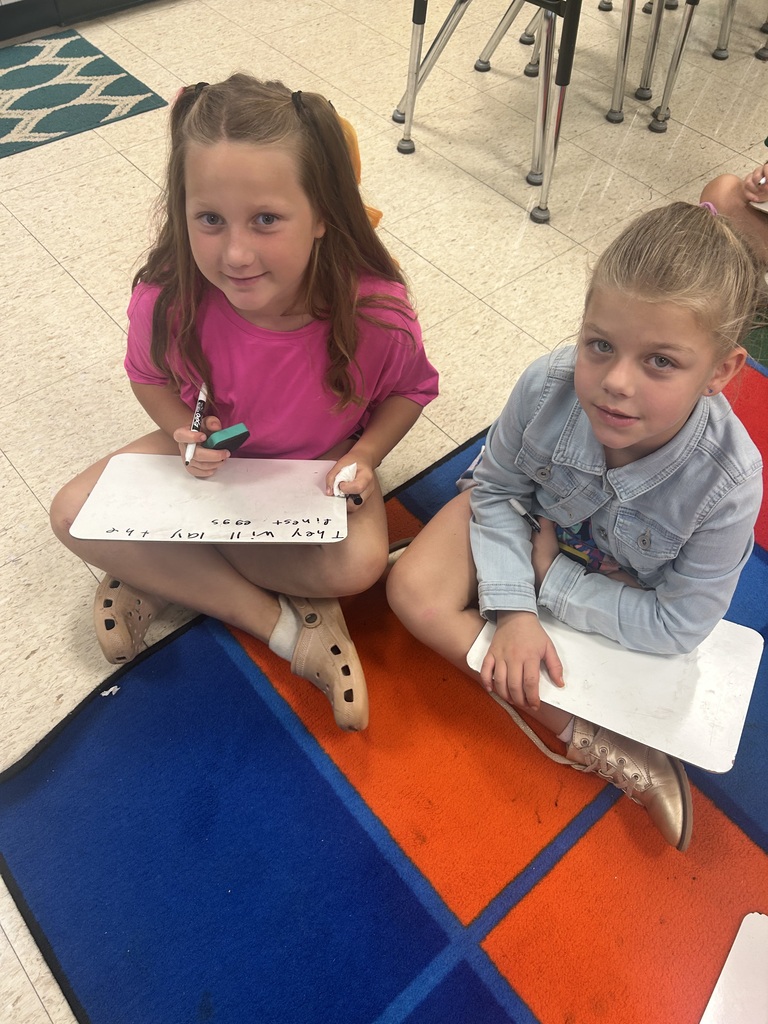 Mrs. Smith's second graders working hard.