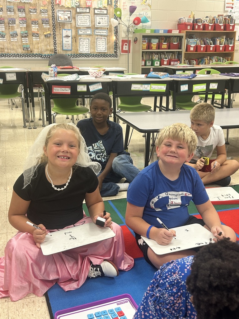 Mrs. Smith's second graders working hard.