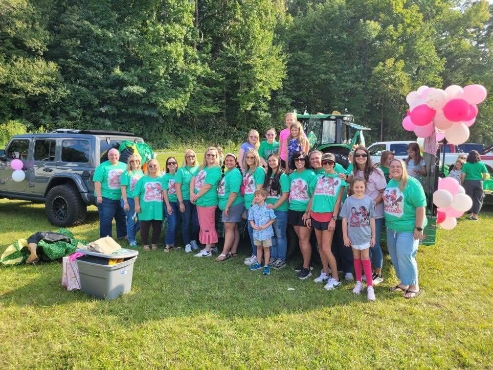 "Hawks Tackle Cancer" in the HOCO parade!