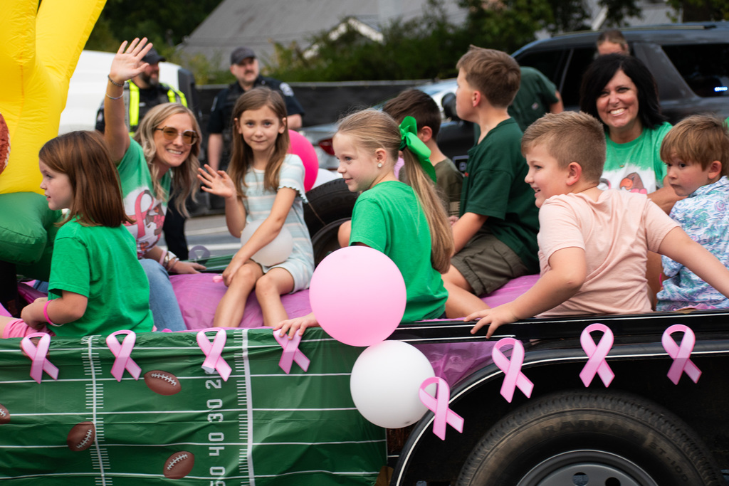 "Hawks Tackle Cancer" in the HOCO parade!