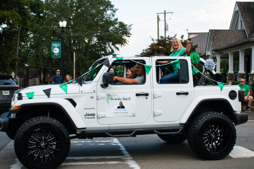 "Hawks Tackle Cancer" in the HOCO parade!