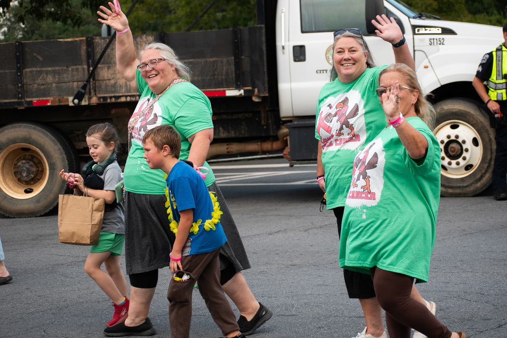 "Hawks Tackle Cancer" in the HOCO parade!