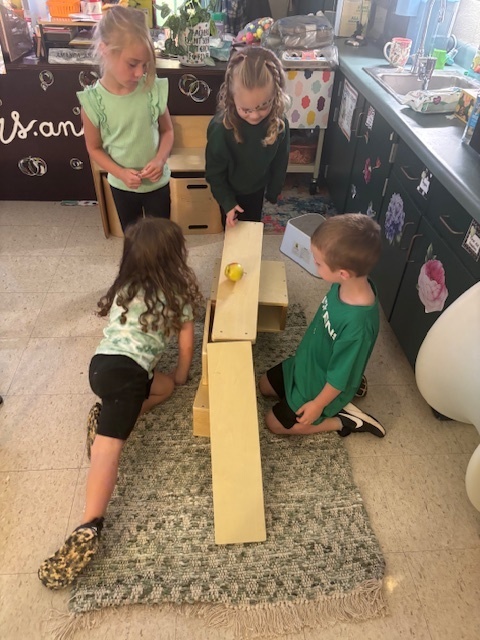 Apple tasting and ramps in Mrs. Anderson's PreK.