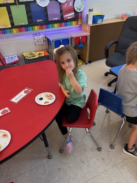 Apple tasting and ramps in Mrs. Anderson's PreK.