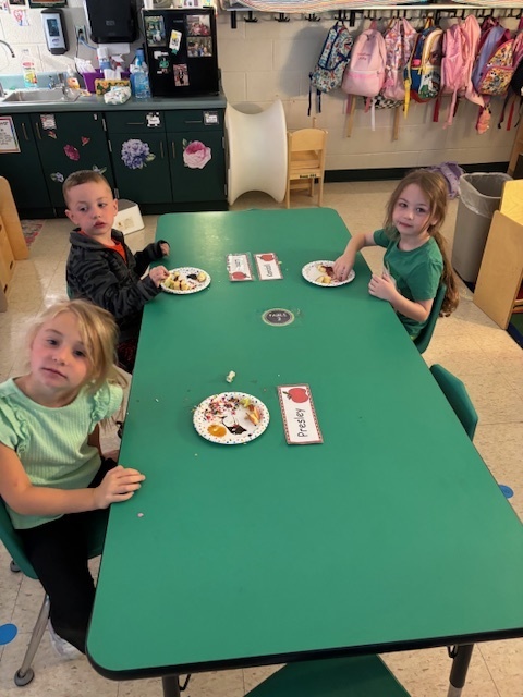Apple tasting and ramps in Mrs. Anderson's PreK.