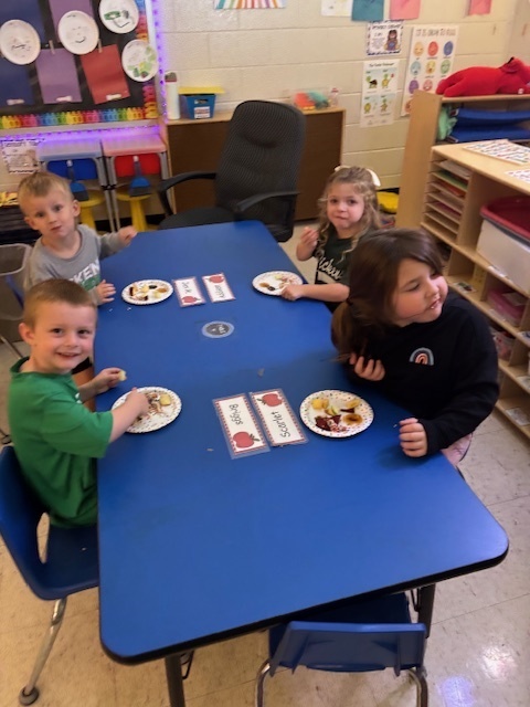 Apple tasting and ramps in Mrs. Anderson's PreK.