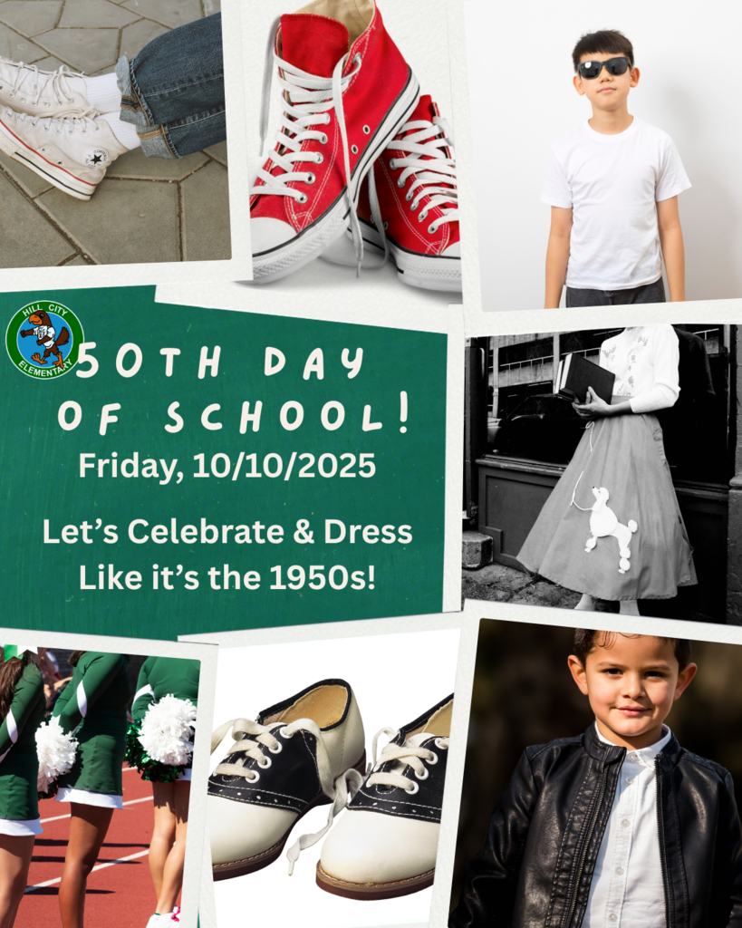 50th Day of School is 10/10.