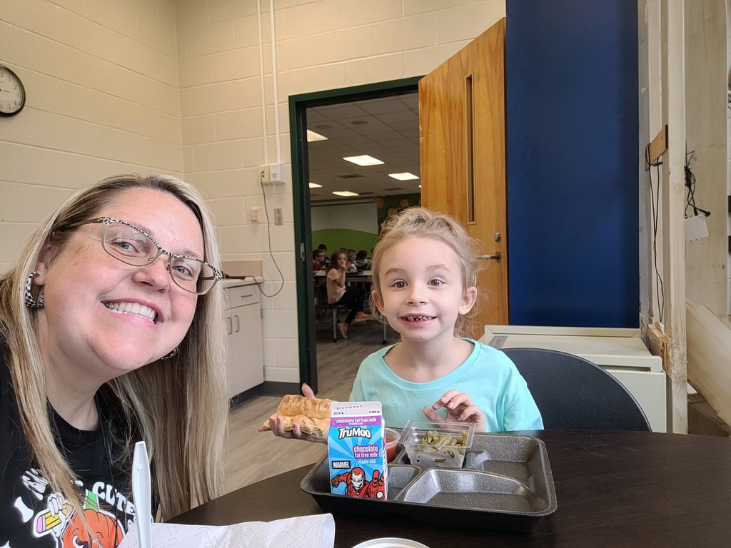 Whitney and Mrs. Dilbeck enjoying lunch.
