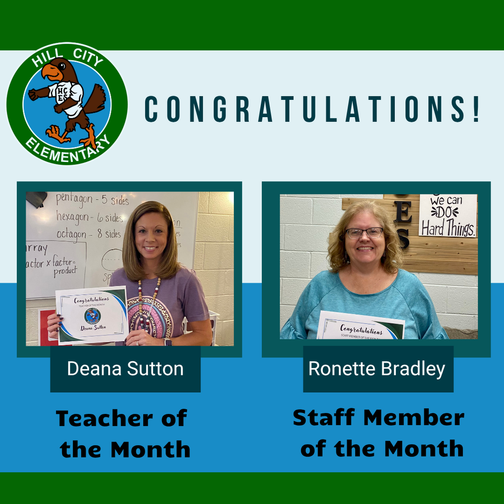 Teacher and Staff Member of the Month!