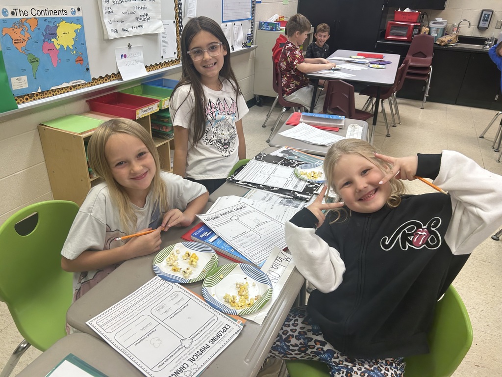 Popcorn & matter experiment in Mrs. Romesberg's class.