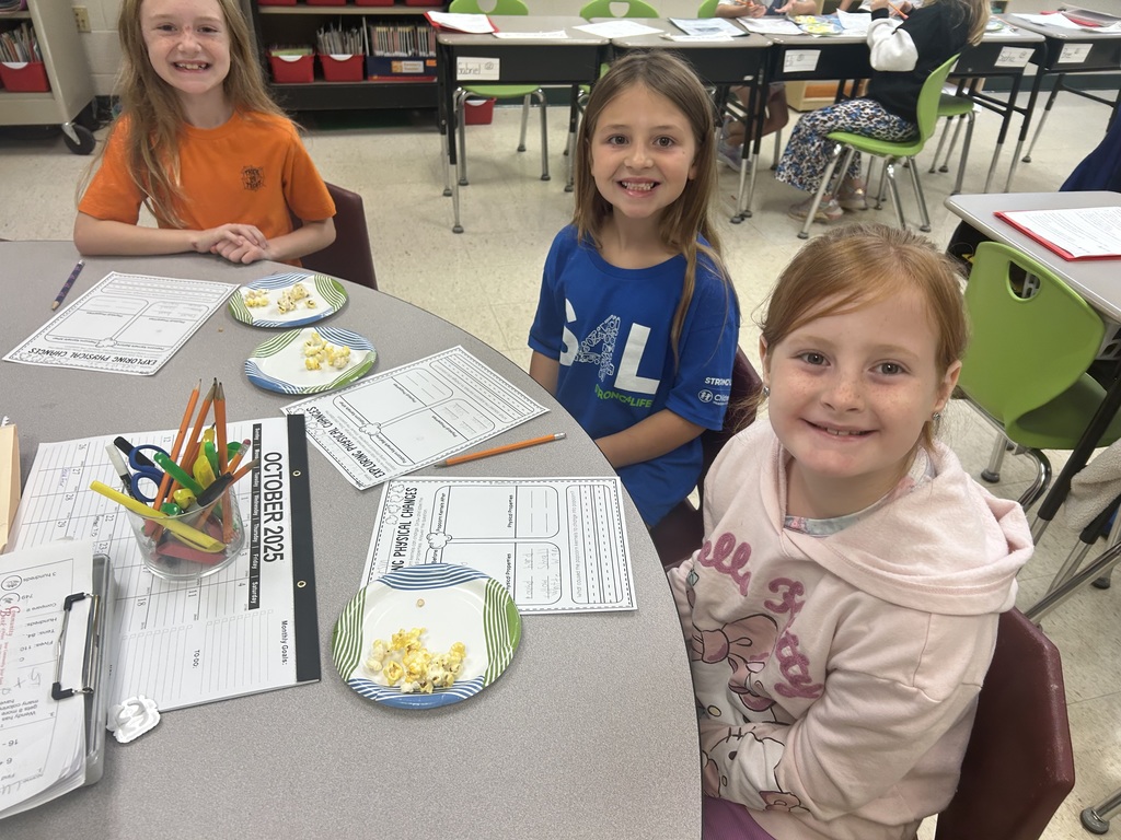 Popcorn & matter experiment in Mrs. Romesberg's class.