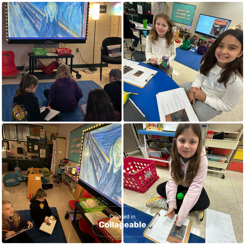 Mrs. Green's 3rd grade Discovery class studied the life and work of Norwegian artist Edvard Munch. 
