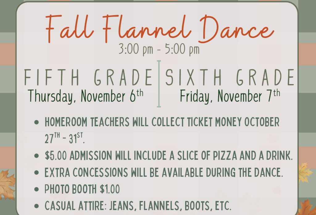 JMS Fall Flannel Dance Announcement