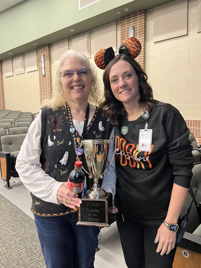 Teacher of the Month Darlene Fowler with Dr. Petti