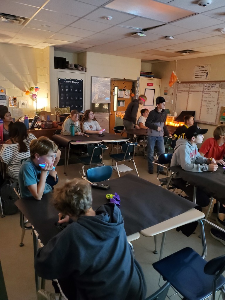 8th Grade Students participating in Halloween Wars math activity