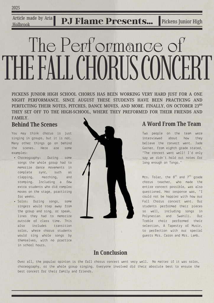 PJ Flame Newspaper Article