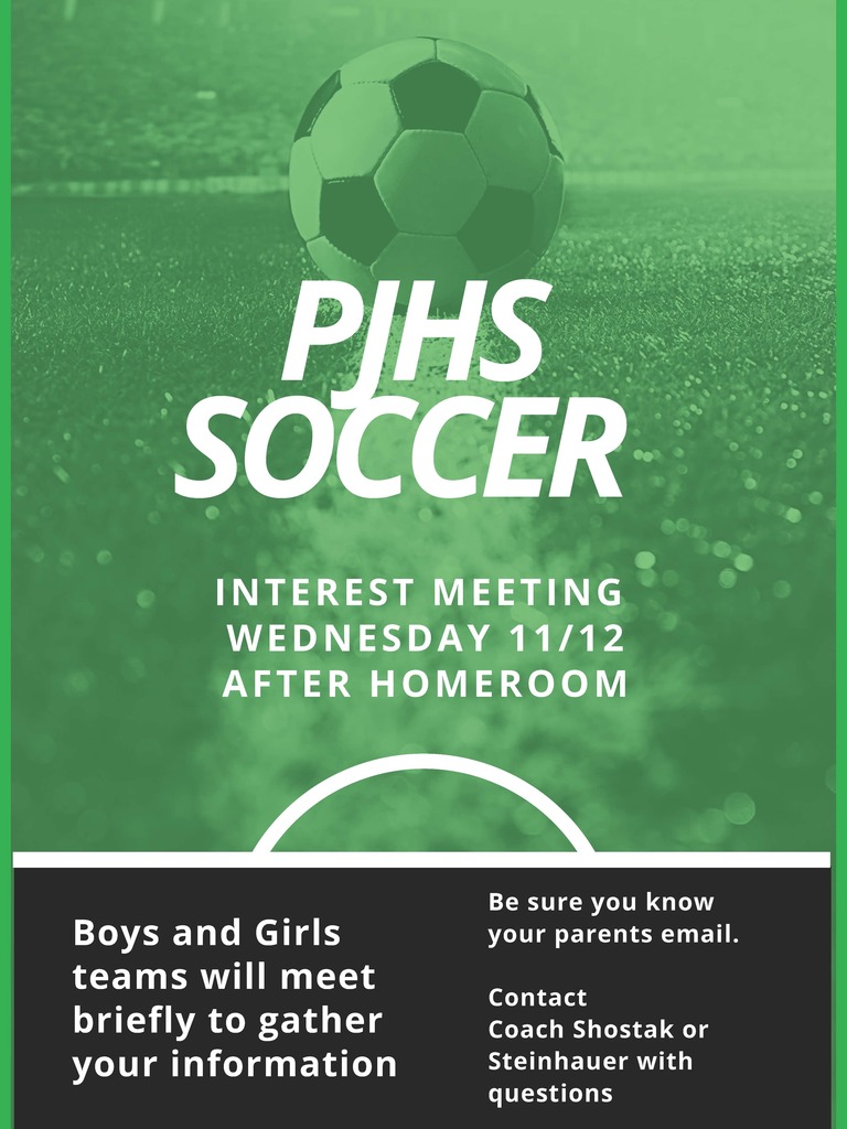Soccer Interest Meeting flyer.
