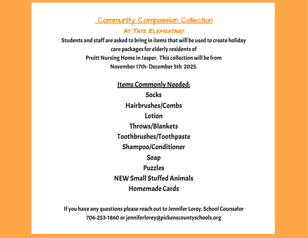 Description of items needed for community compassion 