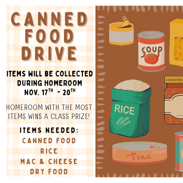 Canned Food Drive-Nov. 17-20