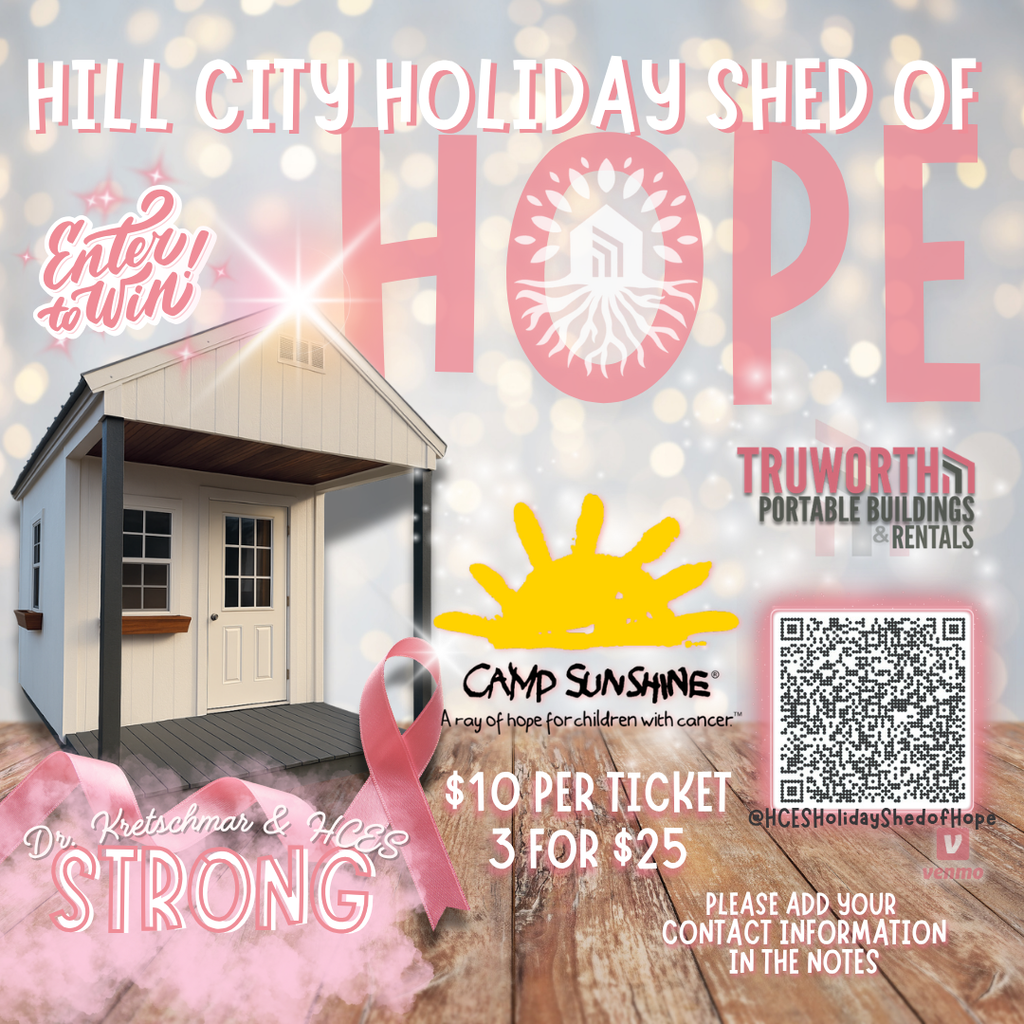 Please purchase a raffle ticket for HCES Shed of Hope using the QR code.