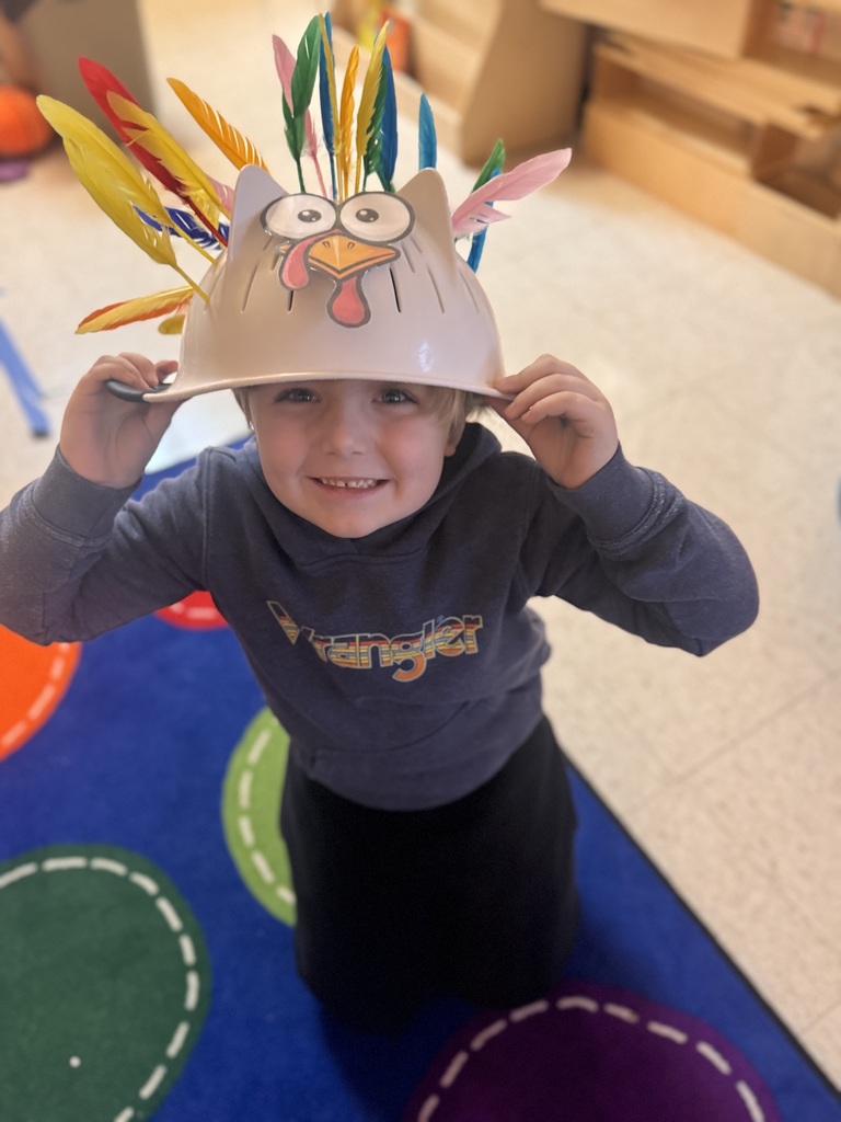 Turkey hats in Mrs. Allen;s PreK.
