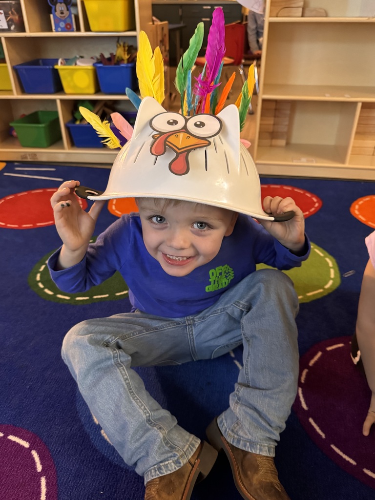 Turkey hats in Mrs. Allen;s PreK.