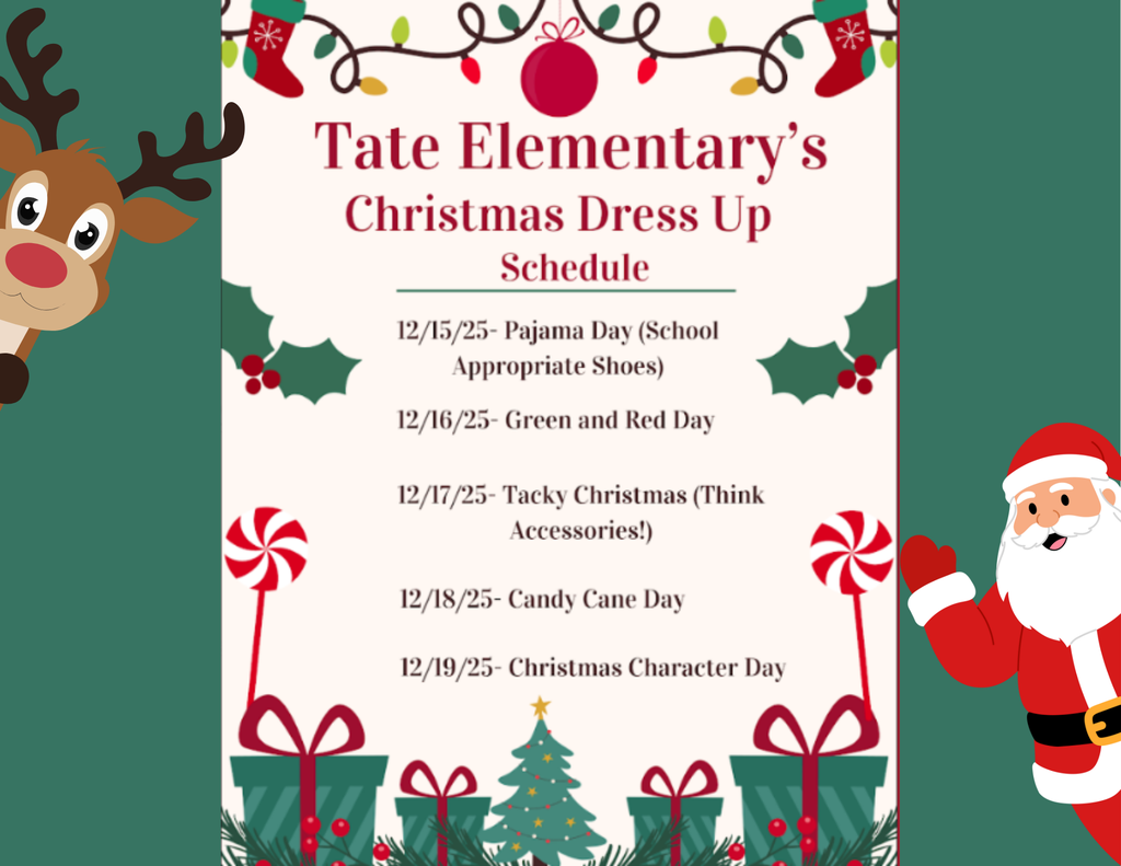 flyer for christmas dress up day schedule reindeer and santa on each side