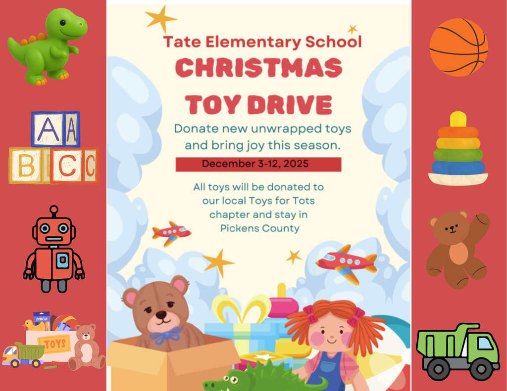 Flyer with toys and words for toys for tots toy collection